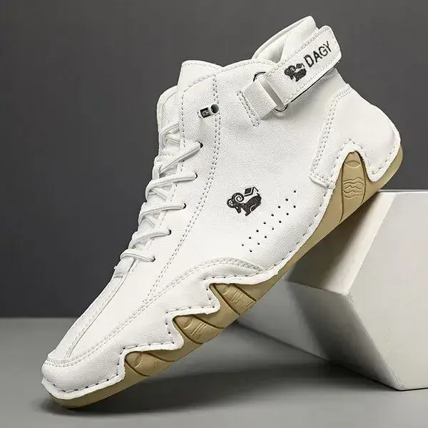Mens High-Top Sneakers | Breathable Solid Color Flat Casual Shoes With Multiple Colors