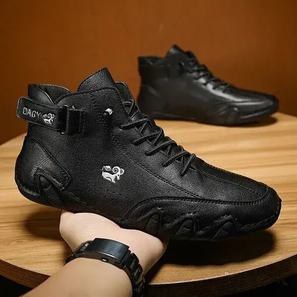 Mens High-Top Sneakers | Breathable Solid Color Flat Casual Shoes With Multiple Colors