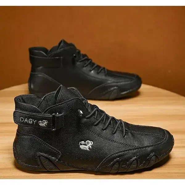 Mens High-Top Sneakers | Breathable Solid Color Flat Casual Shoes With Multiple Colors