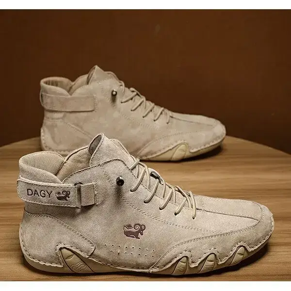 Mens High-Top Sneakers | Breathable Solid Color Flat Casual Shoes With Multiple Colors