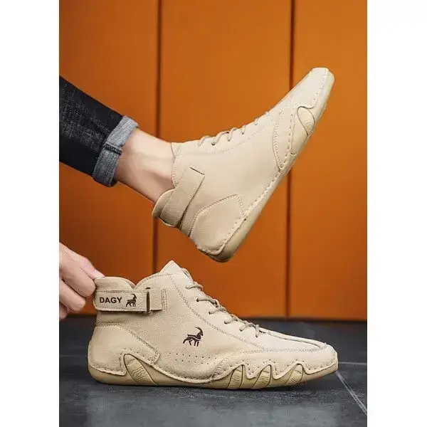 Mens High-Top Sneakers | Breathable Solid Color Flat Casual Shoes With Multiple Colors