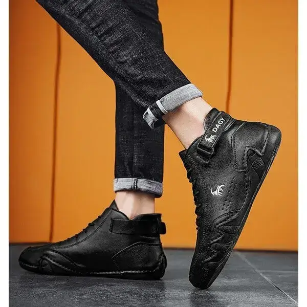 Mens High-Top Sneakers | Breathable Solid Color Flat Casual Shoes With Multiple Colors