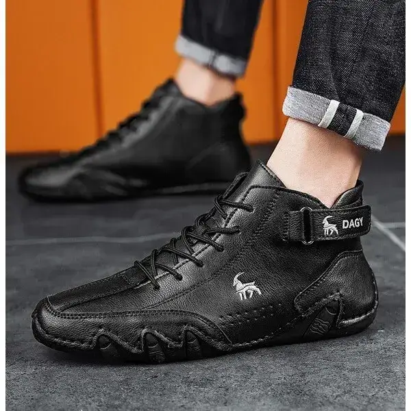 Mens High-Top Sneakers | Breathable Solid Color Flat Casual Shoes With Multiple Colors