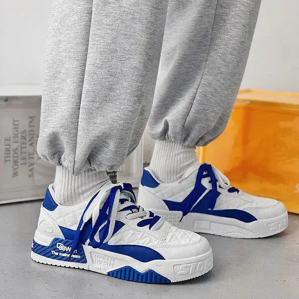Mens Height-Increasing Sneakers | Light-Reflective Low-Top Casual Shoes in Blue, Green, Black