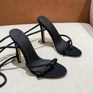 Bulbulfoot Women Sexy Fashion Plus Size Strap Round-Toe Stiletto Heel Sandals