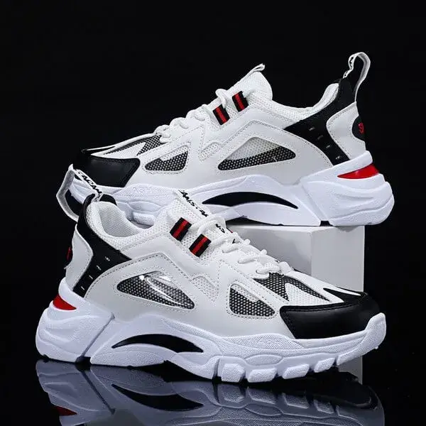 Bulbulfoot Men Spring Autumn Fashion Casual Colorblock Mesh Cloth Breathable Lightweight Rubber Platform Shoes Sneakers